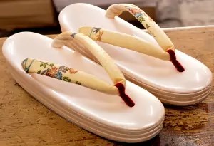 ３分３枚草履に花柄花緒