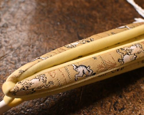 鳥獣戯画柄西陣金襴花緒