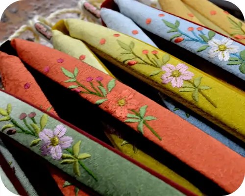 刺繍花柄ぼかし花緒