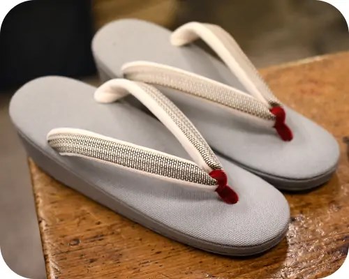 帆布草履にホースヘアー花緒