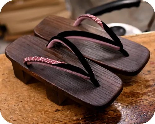 焼き芳町に鹿の子柄江戸褄二石花緒