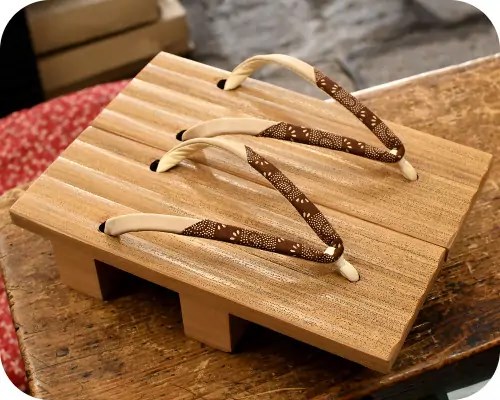 胡麻竹真角に爪唐草柄印伝江戸褄花緒
