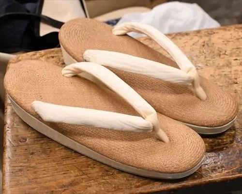 本パナマ草履にジャガード花緒