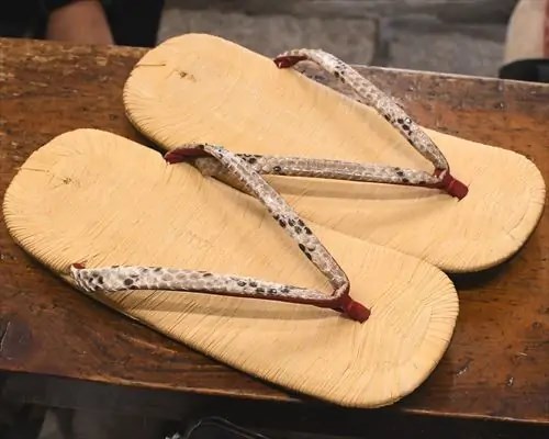 幅狭・後一南部表雪駄に赤裏ニシキヘビ革花緒