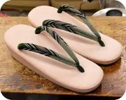 帆布草履に二石花緒