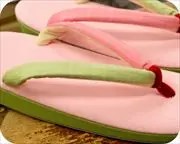 天変わり帆布草履に本麻水引花緒　花緒