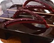 胡麻竹ライン張り真角にあられ柄二石花緒　花緒