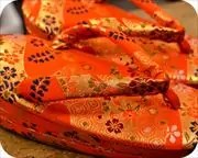 七五三用の帯地正絹草履　花緒