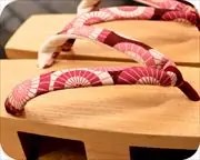 相三味に蛇の目傘柄花緒　花緒