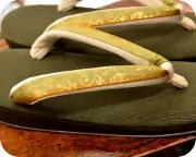 倉敷帆布草履に名物裂福林花緒　花緒