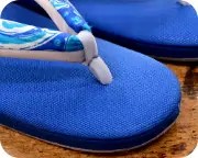帆布草履に波柄福林花緒　前壷