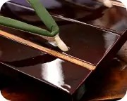 胡麻竹ライン張り真角にタピール高原花緒　前壷