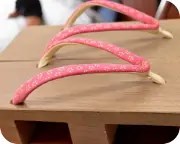 夏色真角に小桜柄印伝花緒　花緒