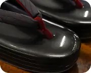 ３分３枚本革草履にお客様特注花緒　前壷