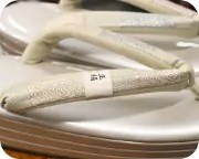 3分3枚本革草履に名物裂福林花緒　花緒