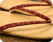 幅狭南部表雪駄に蜻蛉柄印伝花緒　前壷