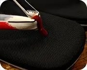 コーデュラ草履に矢絣柄花緒　前壷