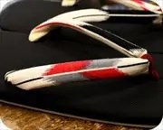 コーデュラ草履に矢絣柄花緒　花緒