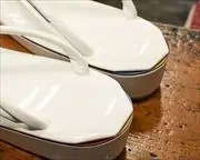 エナメル後角草履　花緒