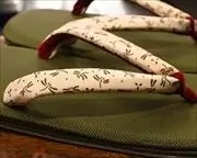 コーデュラ草履に蜻蛉柄シルク印伝花緒　花緒