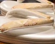 ３分３枚本革草履に名物裂福林花緒　花緒