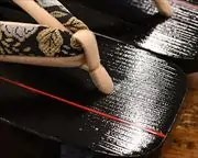 クシ目相千両に動物柄福林花緒　前壷