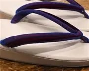 艶消し草履に玉虫色罠一本どっこ花緒　花緒