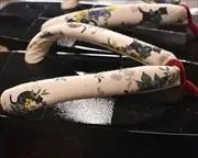 市松相千両に猫柄花緒　花緒