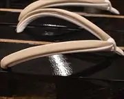 胡麻竹ライン張り真角にタピール二石花緒　花緒