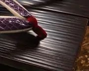 越前塗真角にヘビ革福林花緒　前壷