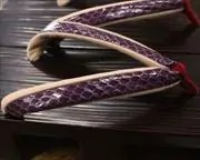越前塗真角にヘビ革福林花緒　花緒
