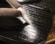 捌き大下方に遠州綿紬花緒　前壷