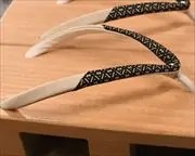 ツボ下がり真角に印伝江戸褄花緒　花緒