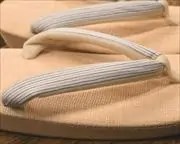 ティナラック夏草履に縞柄結城花緒　花緒