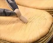 ３の７枚芯南部表草履にお仕立て花緒　前壷