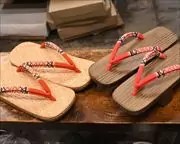 籐網代草履と焼き砥の粉芳町のお揃い花緒