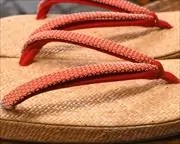 籐網代草履に二石花緒　花緒