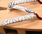 芳町に麻の葉柄花緒　花緒