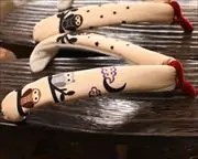 焼き芳町にふくろう柄花緒　花緒