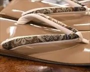 エナメル真角に更紗福林花緒　花緒