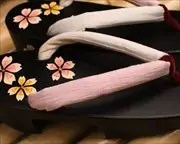 花柄入り右近に麻布水引花緒　花緒