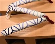 相三味に麻の葉柄花緒　花緒