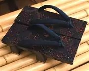 津軽塗真角に正絹罠花緒