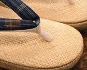 パナマ草履に仕立て花緒　前壷