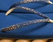 帆布草履に花吹雪柄印伝花緒　花緒
