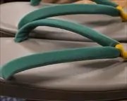 艶消し草履にツボ変わり本天花緒　花緒