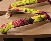 夏色芳町に葡萄柄花緒　花緒