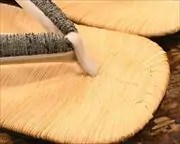 南部表雪駄に奄美布福林花緒　前壷