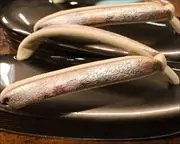 ３分３枚本革草履に花柄福林花緒　花緒