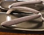 本革エナメル草履にお仕立て花緒　花緒